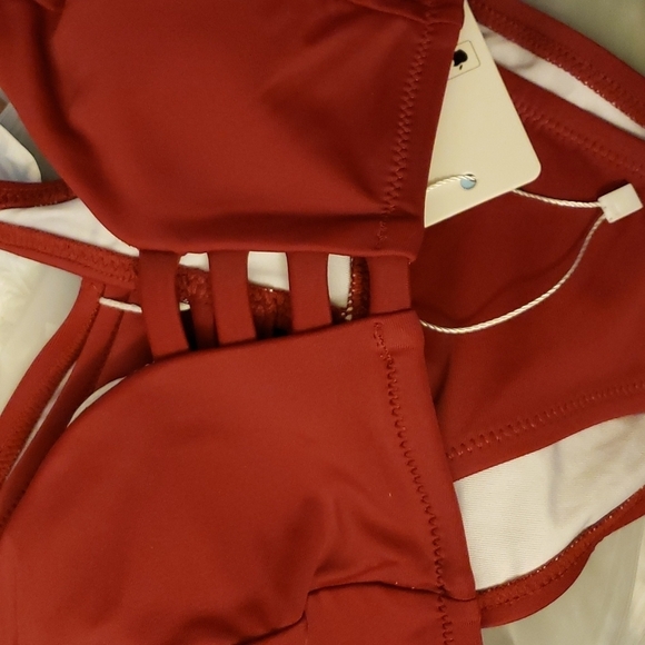 Cupshe Wine Red Strappy Bikini Size S - Picture 4 of 6